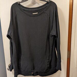 Merona Women's Crew Neck Fashion Sweatshirt W Pockets And Elbow Patches XXL